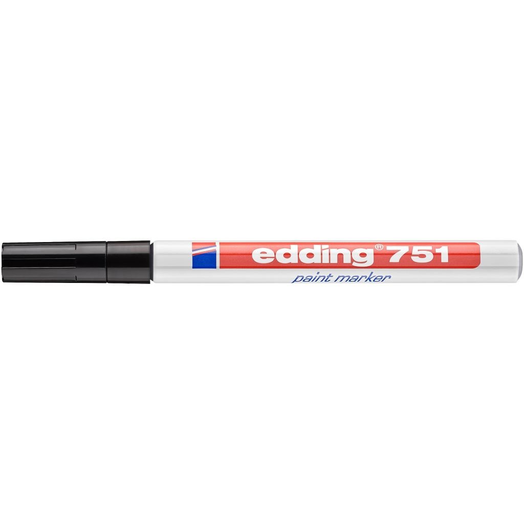 Edding 751 Gloss Paint Marker - Black (001) Medium - Round Nib (1 - 2 MM)