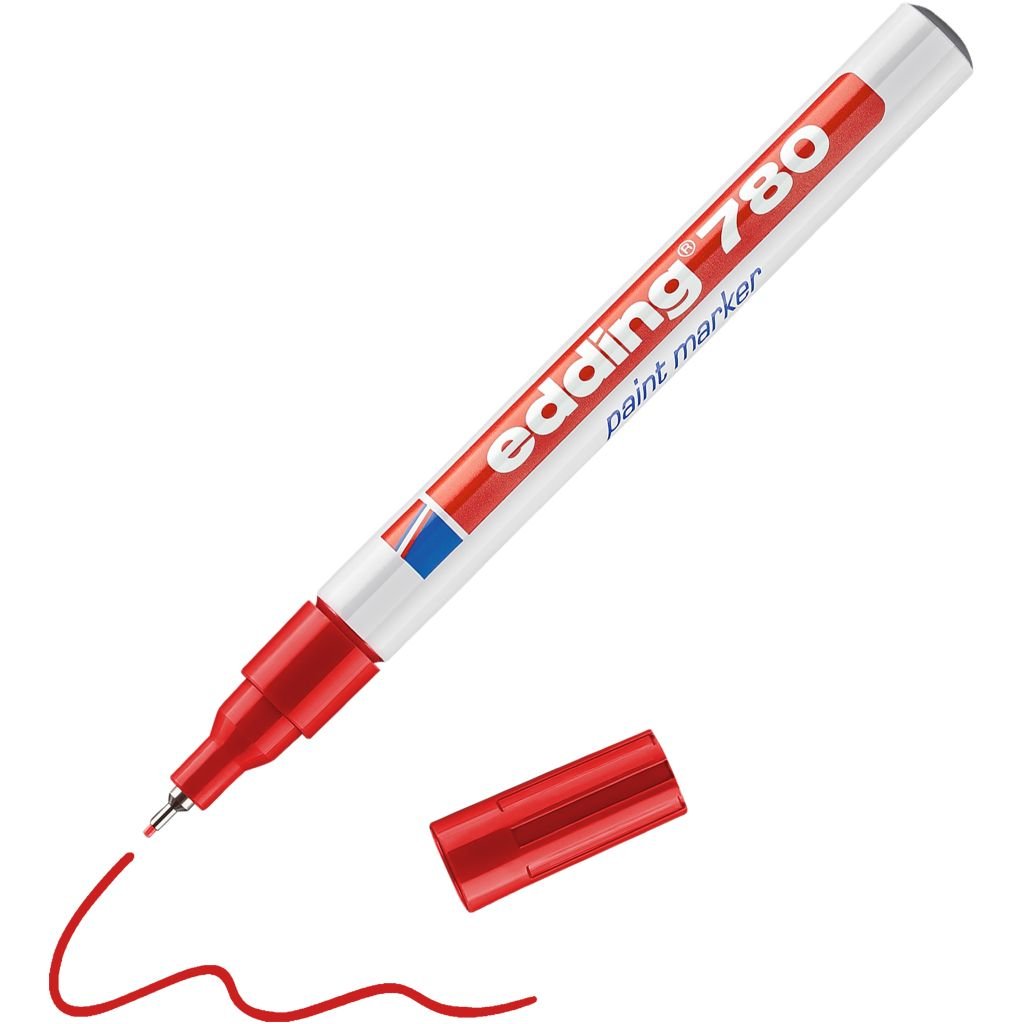 Edding 780 Gloss Paint Marker - Red (002) Fine - Round Nib (0.8 MM)