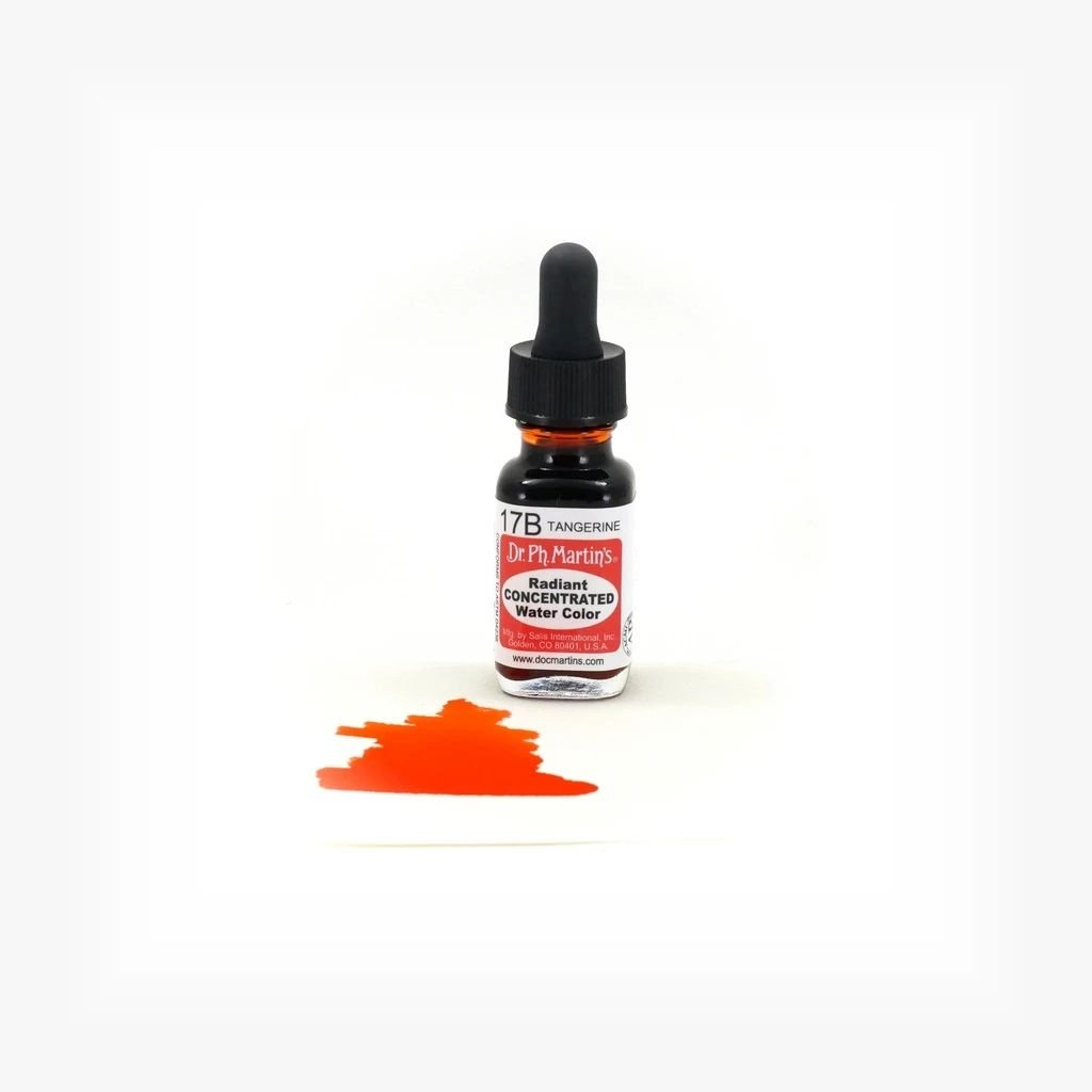 Dr. Ph. Martin's Radiant CONCENTRATED Water Color Paint - 15 ml Bottle - Tangerine (17B)