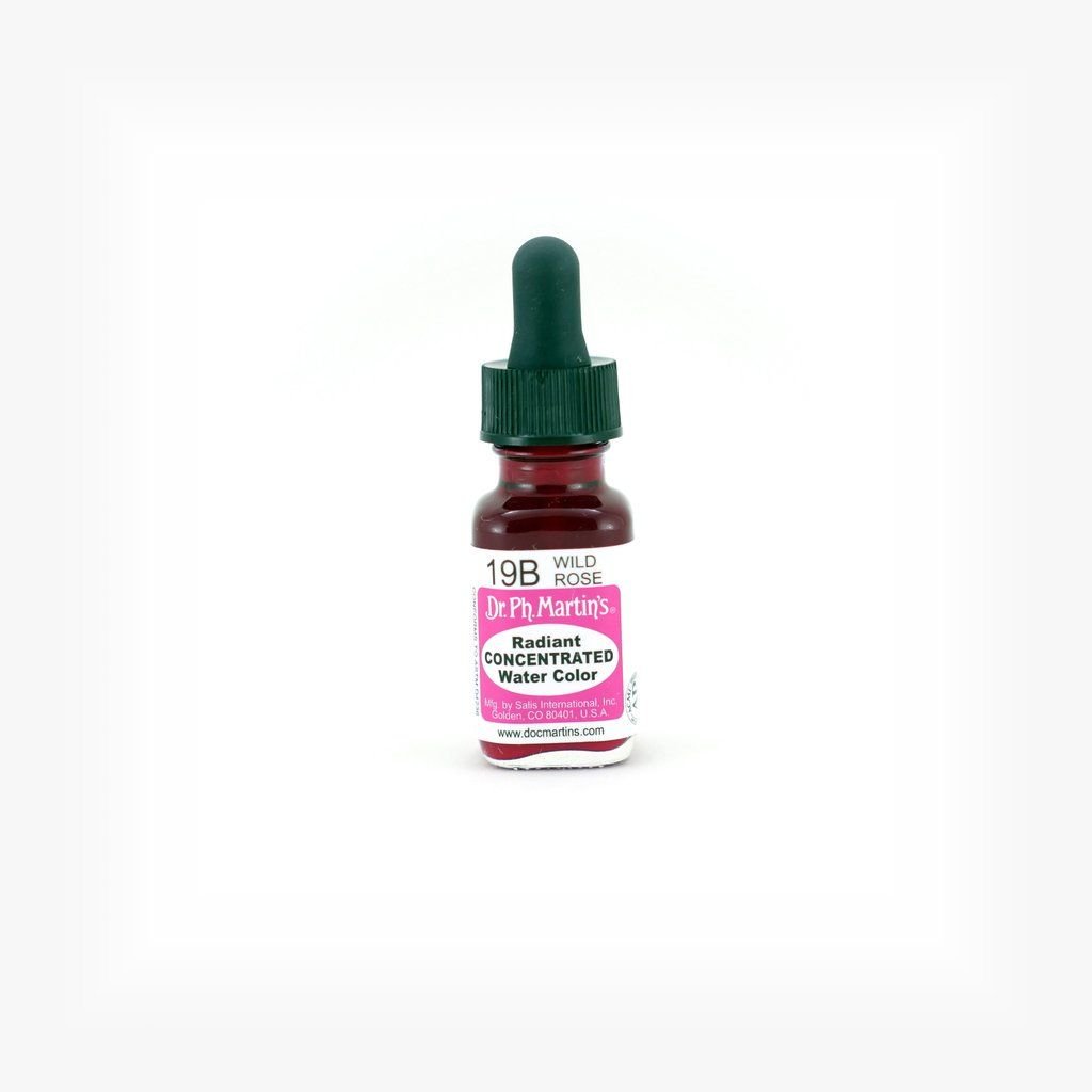 Dr. Ph. Martin's Radiant CONCENTRATED Water Color Paint - 15 ml Bottle - Wild Rose (19B)