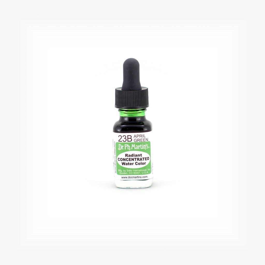 Dr. Ph. Martin's Radiant CONCENTRATED Water Color Paint - 15 ml Bottle - April Green (23B)