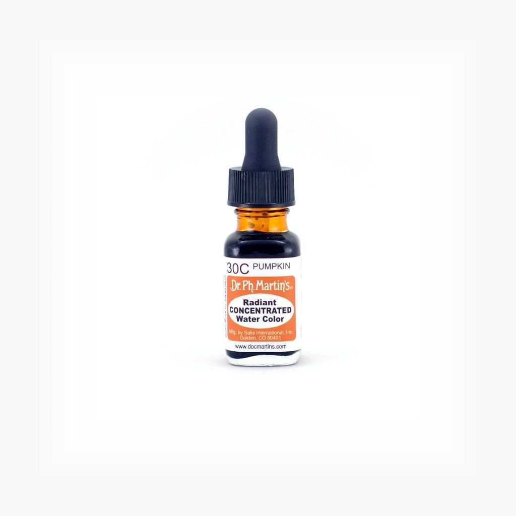 Dr. Ph. Martin's Radiant CONCENTRATED Water Color Paint - 15 ml Bottle - Pumpkin (30C)