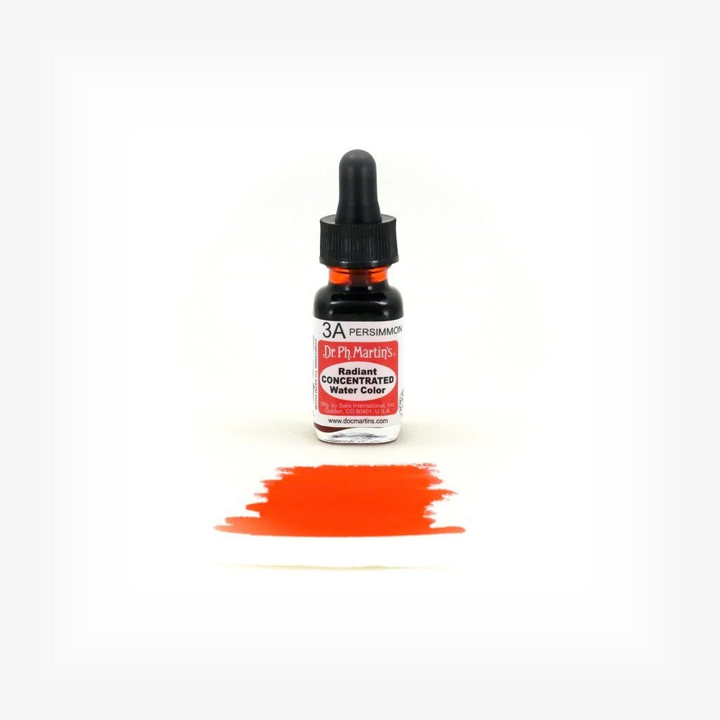 Dr. Ph. Martin's Radiant CONCENTRATED Water Color Paint - 15 ml Bottle - Persimmon (3A)