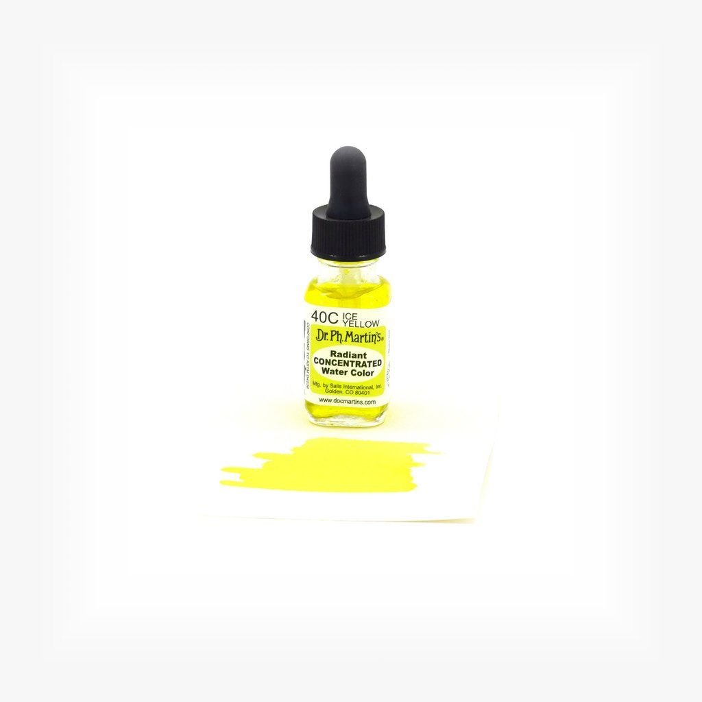 Dr. Ph. Martin's Radiant CONCENTRATED Water Color Paint - 15 ml Bottle - Ice Yellow (40C)