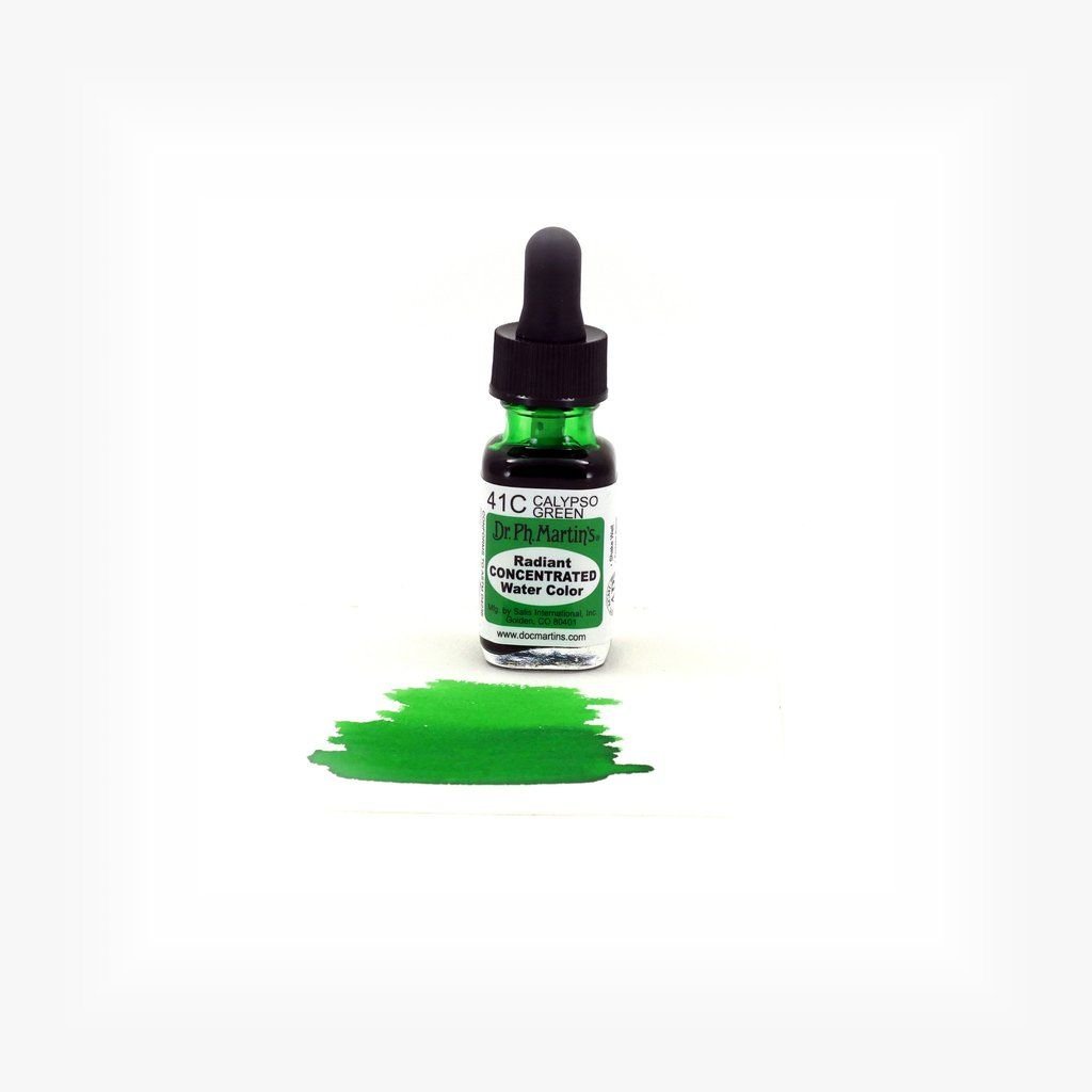 Dr. Ph. Martin's Radiant CONCENTRATED Water Color Paint - 15 ml Bottle - Calypso Green (41C)