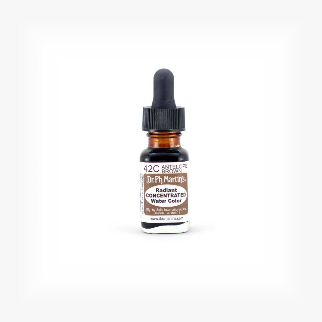 Dr. Ph. Martin's Radiant CONCENTRATED Water Color Paint - 15 ml Bottle - Antelope Brown (42C)