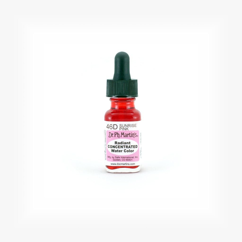 Dr. Ph. Martin's Radiant CONCENTRATED Water Color Paint - 15 ml Bottle - Sunrise Pink (46D)