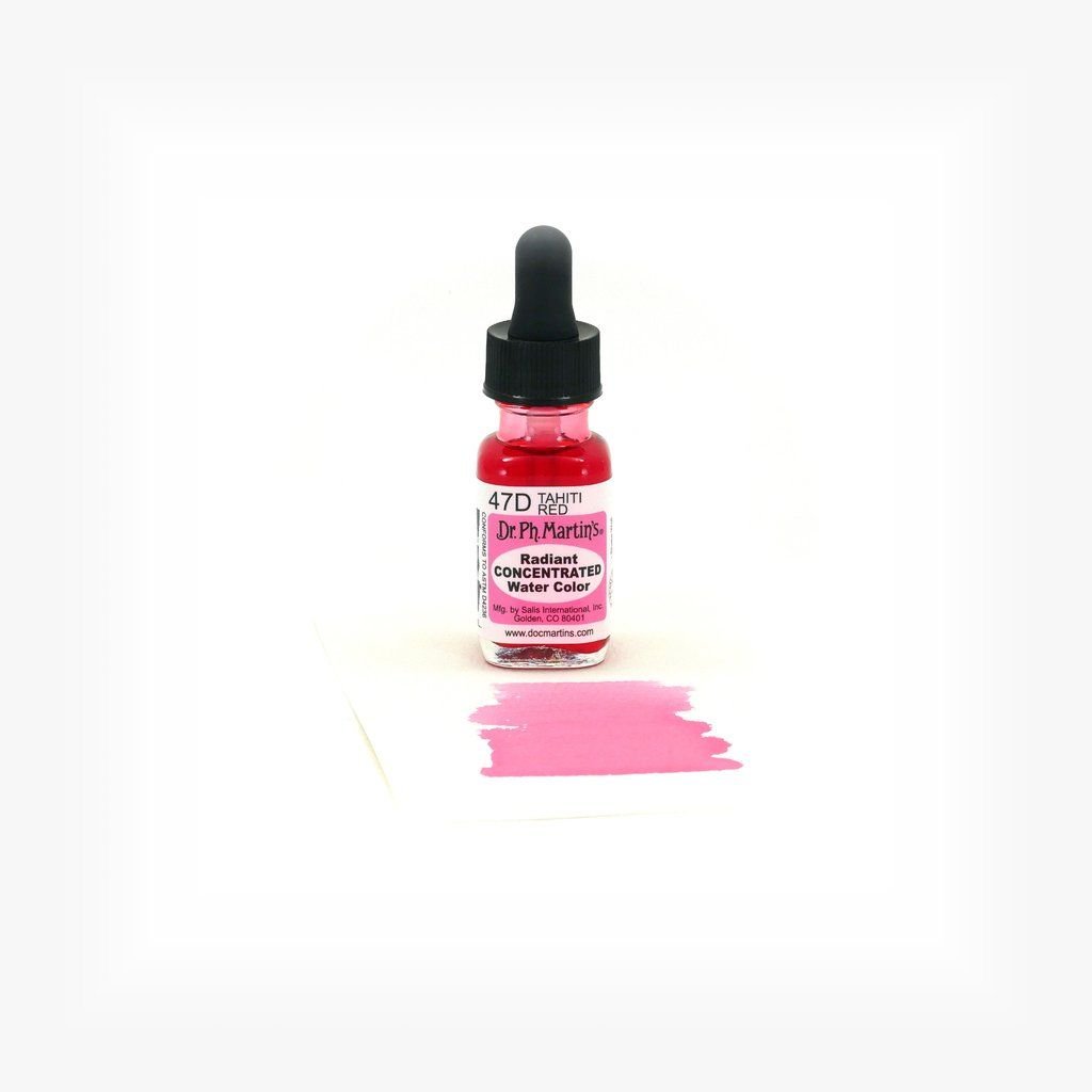 Dr. Ph. Martin's Radiant CONCENTRATED Water Color Paint - 15 ml Bottle - Tahiti Red (47D)