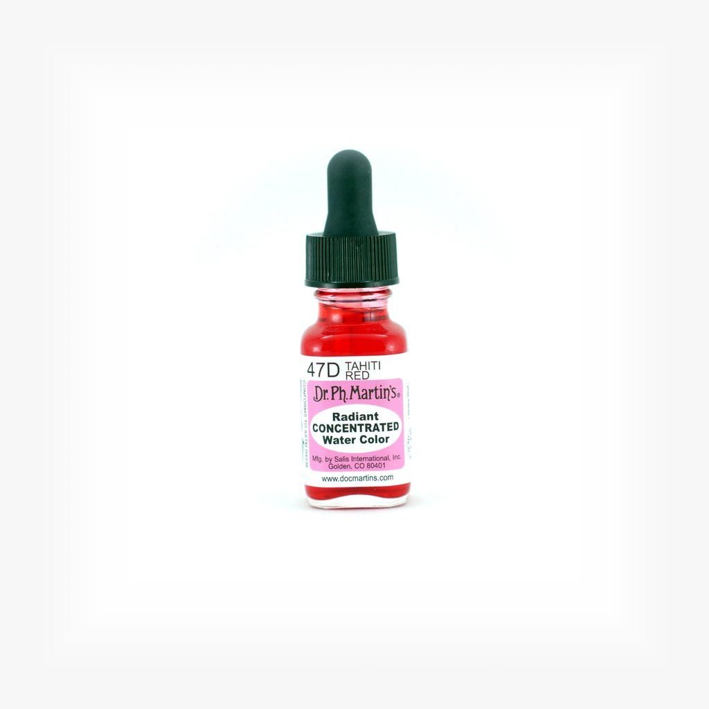 Dr. Ph. Martin's Radiant CONCENTRATED Water Color Paint - 15 ml Bottle - Tahiti Red (47D)