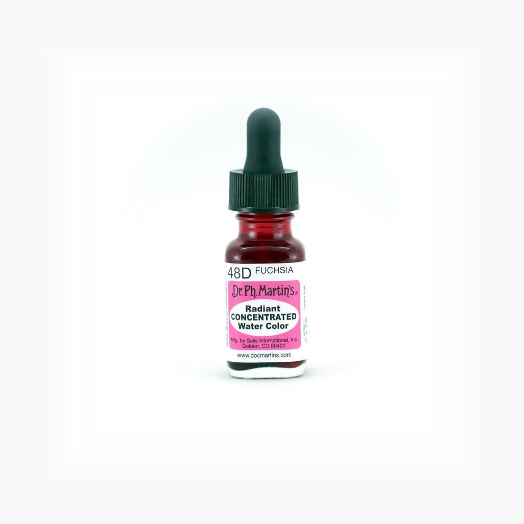 Dr. Ph. Martin's Radiant CONCENTRATED Water Color Paint - 15 ml Bottle - Fuchsia (48D)