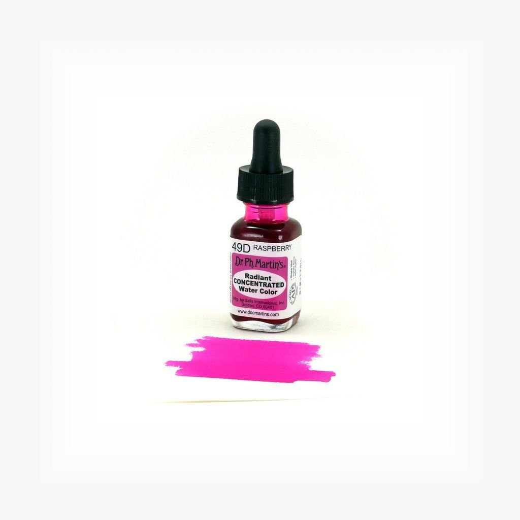Dr. Ph. Martin's Radiant CONCENTRATED Water Color Paint - 15 ml Bottle - Raspberry (49D)