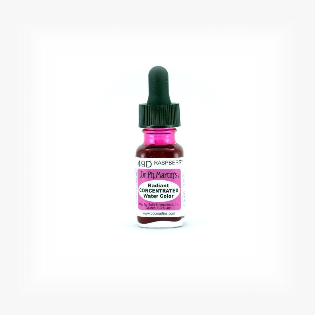 Dr. Ph. Martin's Radiant CONCENTRATED Water Color Paint - 15 ml Bottle - Raspberry (49D)