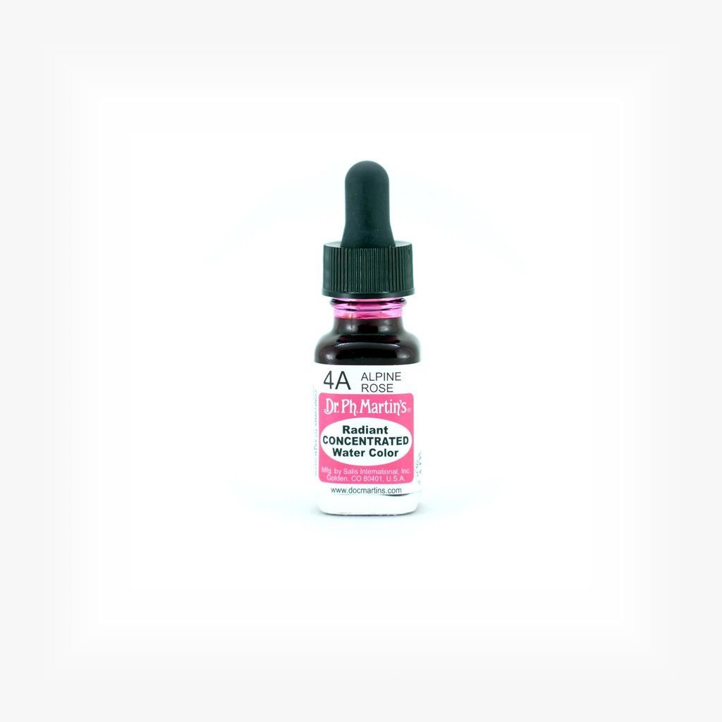 Dr. Ph. Martin's Radiant CONCENTRATED Water Color Paint - 15 ml Bottle - Alpine Rose (4A)