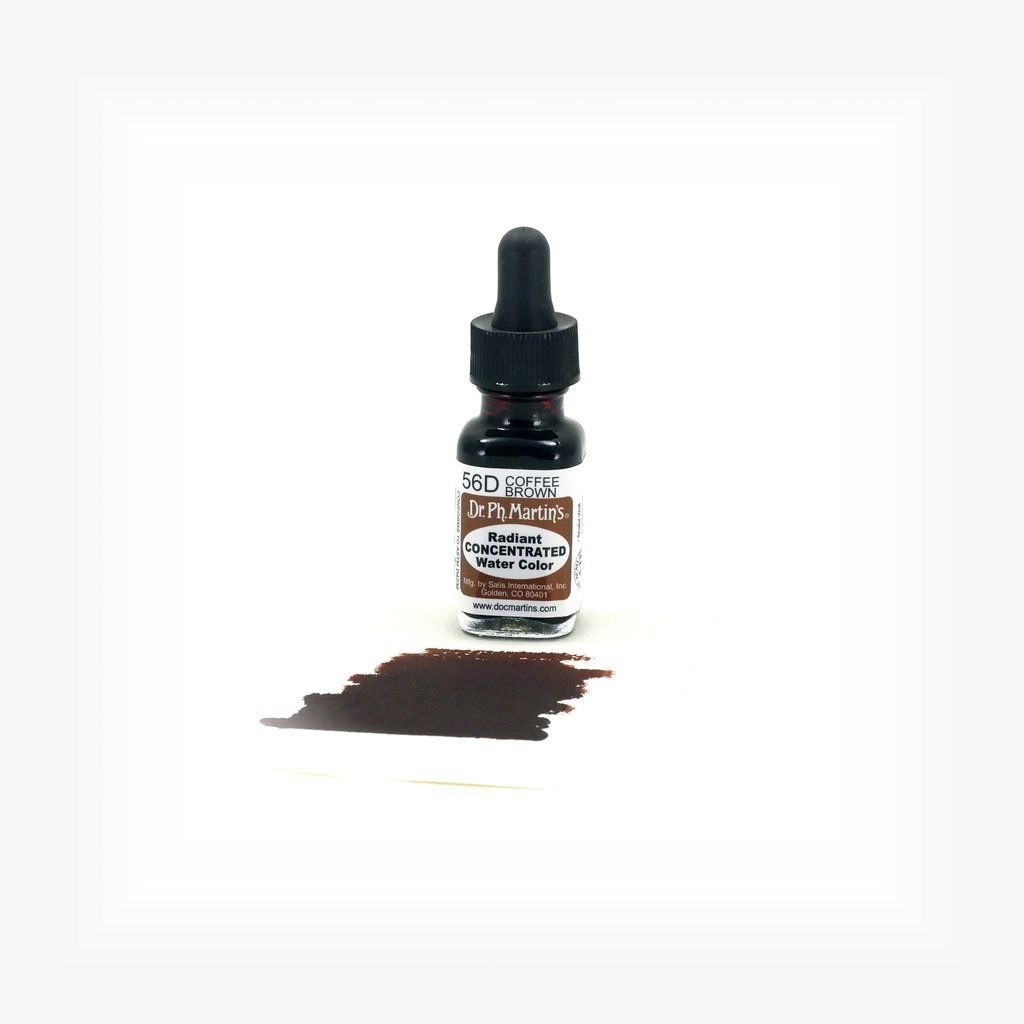 Dr. Ph. Martin's Radiant CONCENTRATED Water Color Paint - 15 ml Bottle - Coffee Brown (56D)