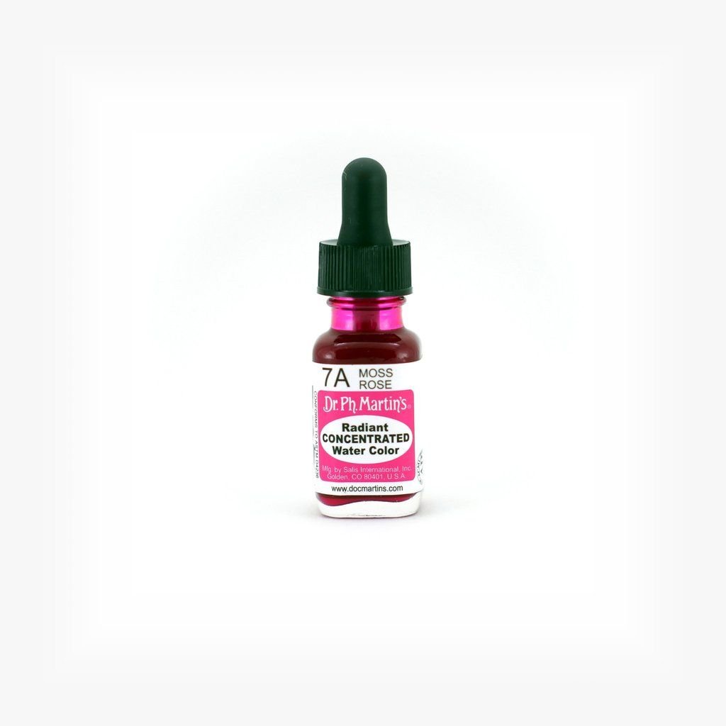 Dr. Ph. Martin's Radiant CONCENTRATED Water Color Paint - 15 ml Bottle - Moss Rose (7A)