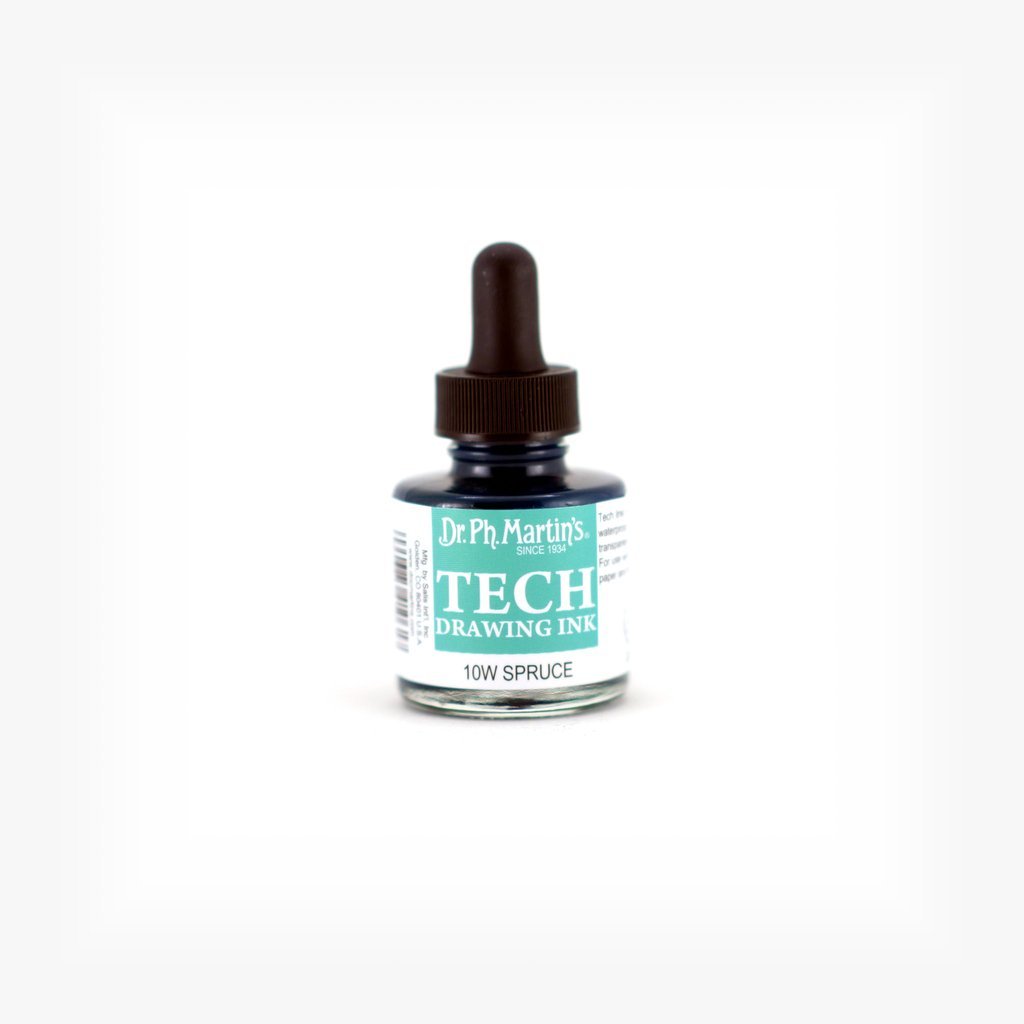 Dr. Ph. Martin's TECH Drawing Ink - 30 ml Bottle - Spruce Green (10W)