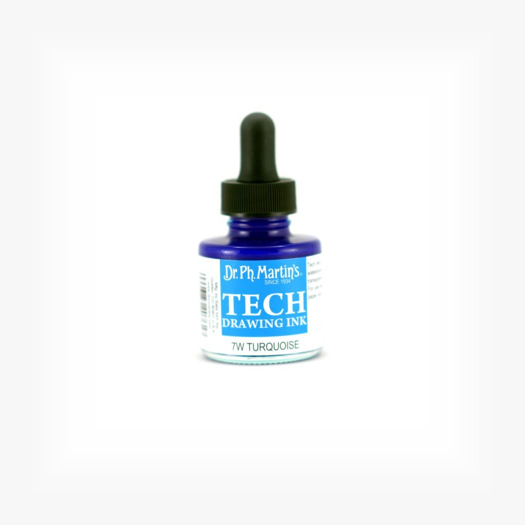 Dr. Ph. Martin's TECH Drawing Ink - 30 ml Bottle - Turquoise (7W)