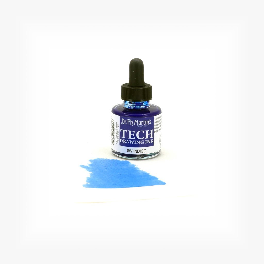 Dr. Ph. Martin's TECH Drawing Ink - 30 ml Bottle - Indigo (8W)