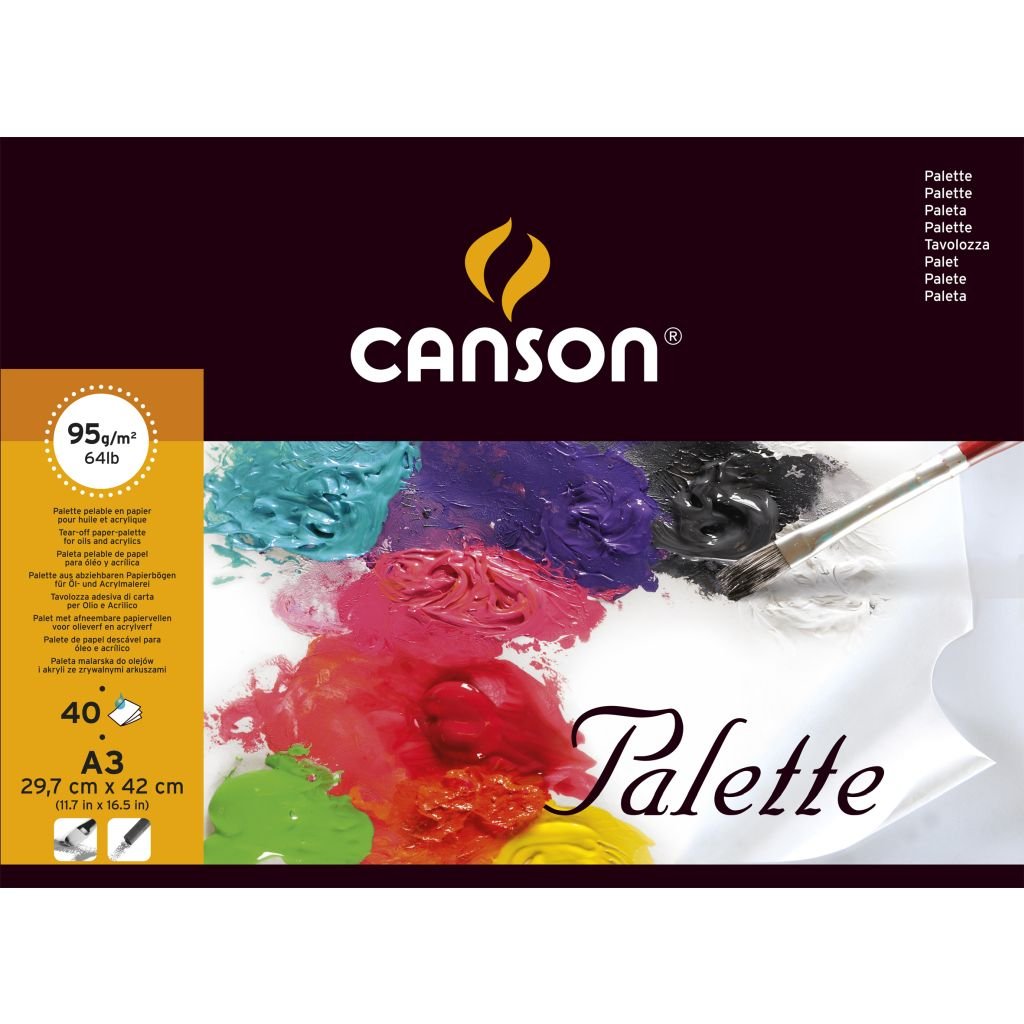 Canson Tear Off Palette for Oil & Acrylics  - Smooth 95 GSM - A3 (29.7 x 42 cm or 11.7 x 16.5