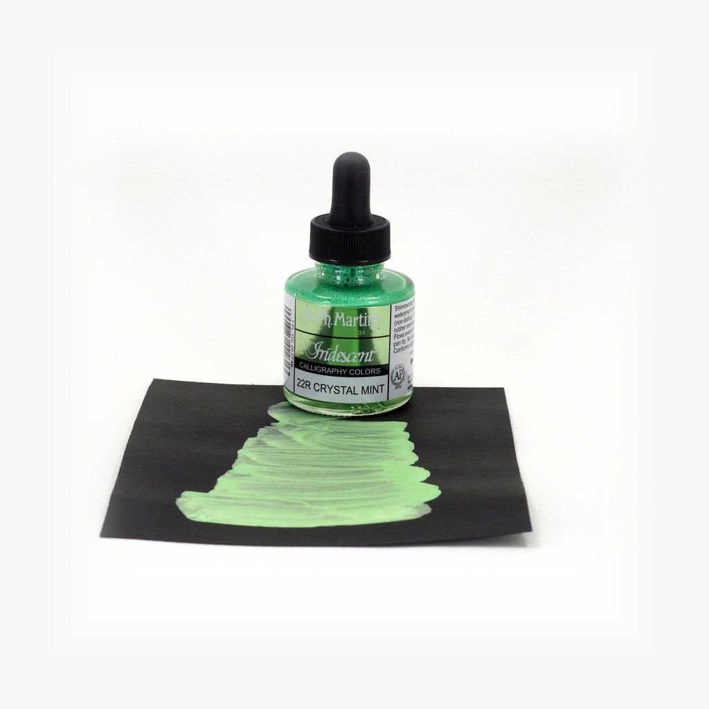 Dr. Ph. Martin's Iridescent Calligraphy Colors Paint - 30 ML Bottle - Crystal Mint (22R)