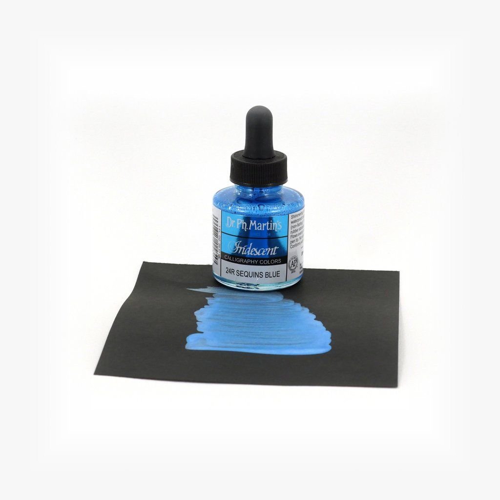 Dr. Ph. Martin's Iridescent Calligraphy Colors Paint - 30 ML Bottle - Sequins Blue (24R)