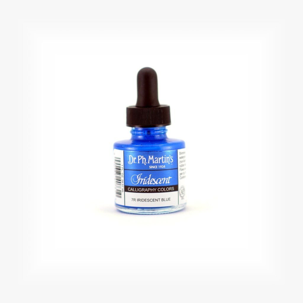 Dr. Ph. Martin's Iridescent Calligraphy Colors Paint - 30 ML Bottle - Iridescent Blue (7R)