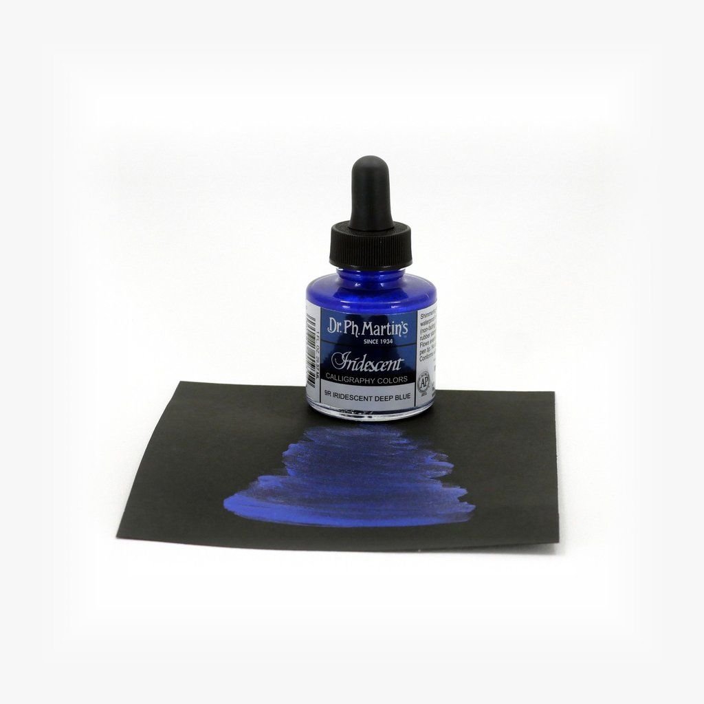 Dr. Ph. Martin's Iridescent Calligraphy Colors Paint - 30 ML Bottle - Iridescent Deep Blue (9R)