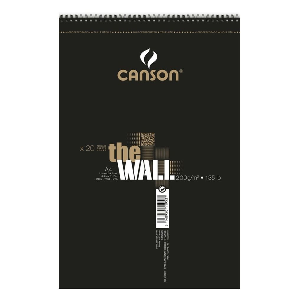Canson The Wall - Marker Paper Sketchbook - Smooth 220 GSM - A4 (21 x 29.7 cm or 8.3 x 11.7