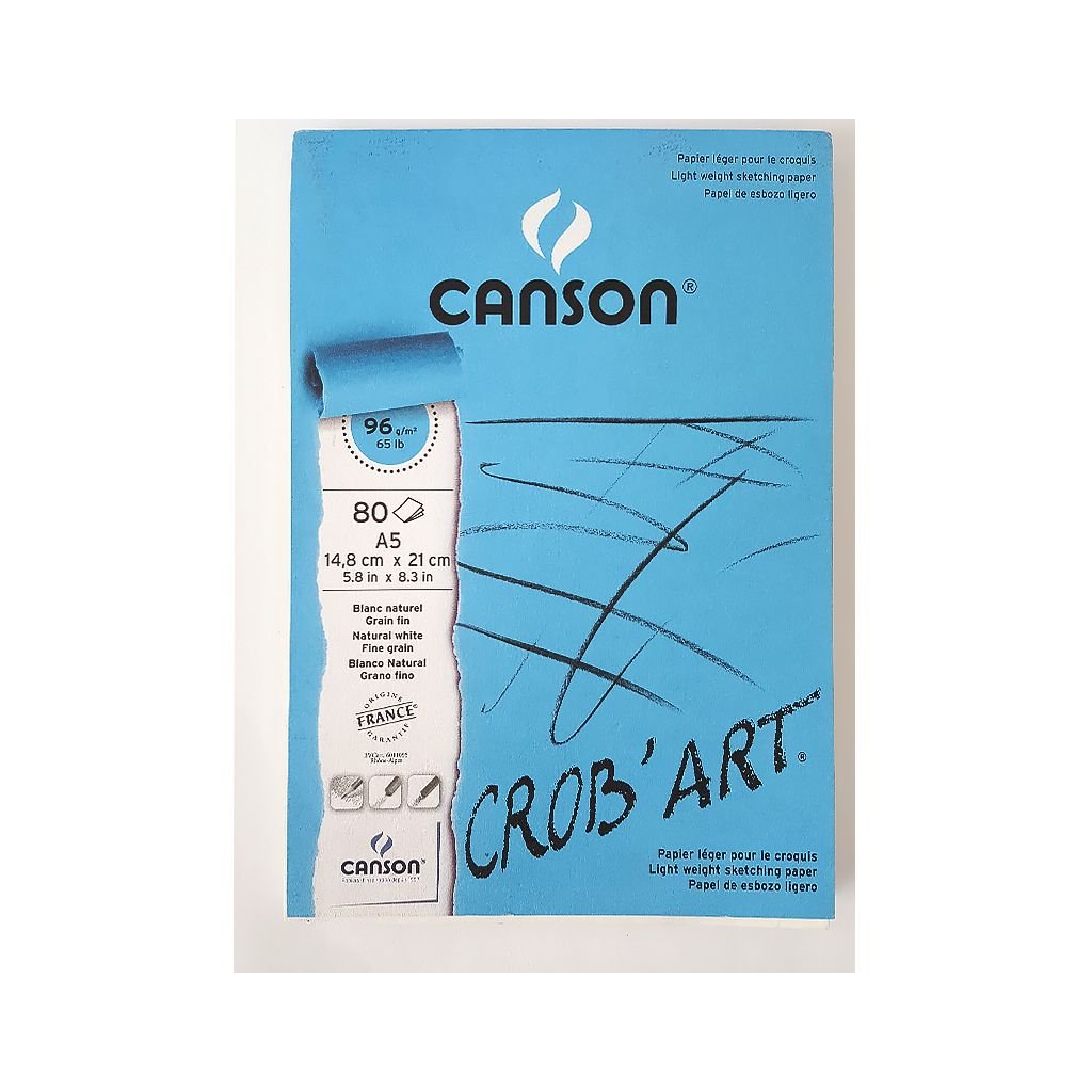 Canson Crob'Art Sketching Paper - Fine Grain 96 GSM - A5 (14.8 x 21 cm or 5.8 x 8.3