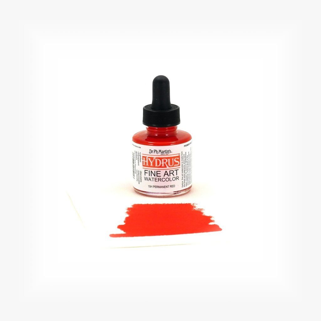 Dr. Ph. Martin's Hydrus Fine Art Watercolor Paint - 30 ml Bottle - Permanent Red (15H)