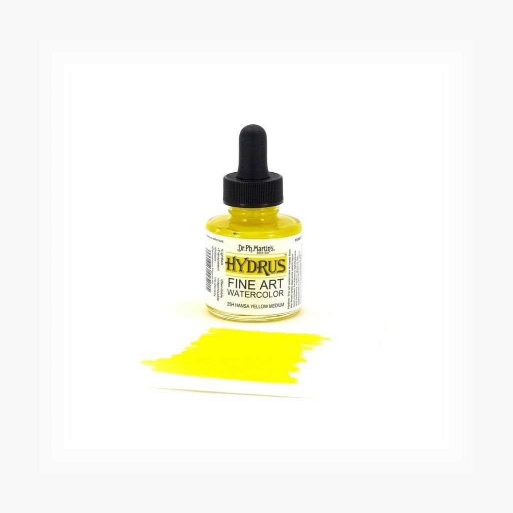 Dr. Ph. Martin's Hydrus Fine Art Watercolor Paint - 30 ml Bottle - Hansa Yellow Medium (25H)