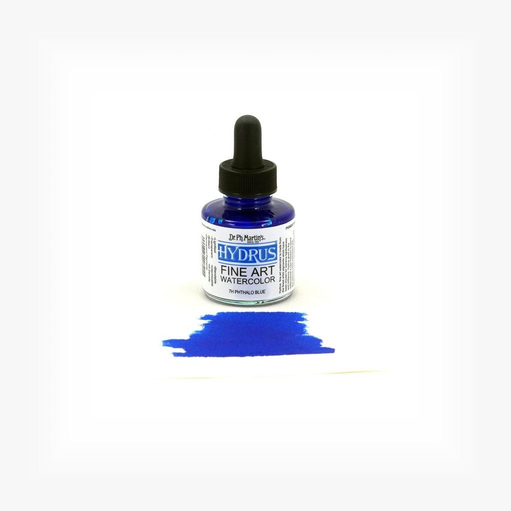 Dr. Ph. Martin's Hydrus Fine Art Watercolor Paint - 30 ml Bottle - Phthalo Blue (7H)