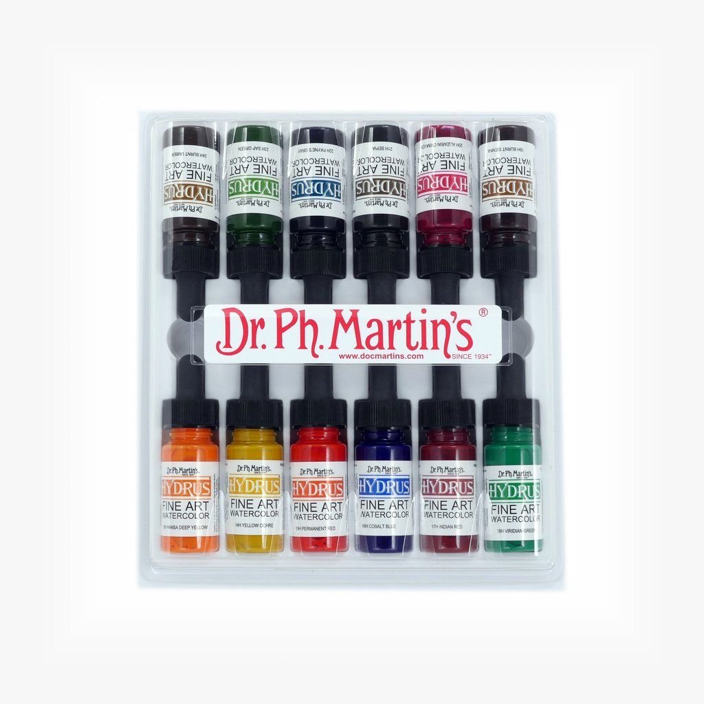 Dr. Ph. Martin's Hydrus Fine Art Watercolor Paint - 12 x 15 ml Bottles - Set 2