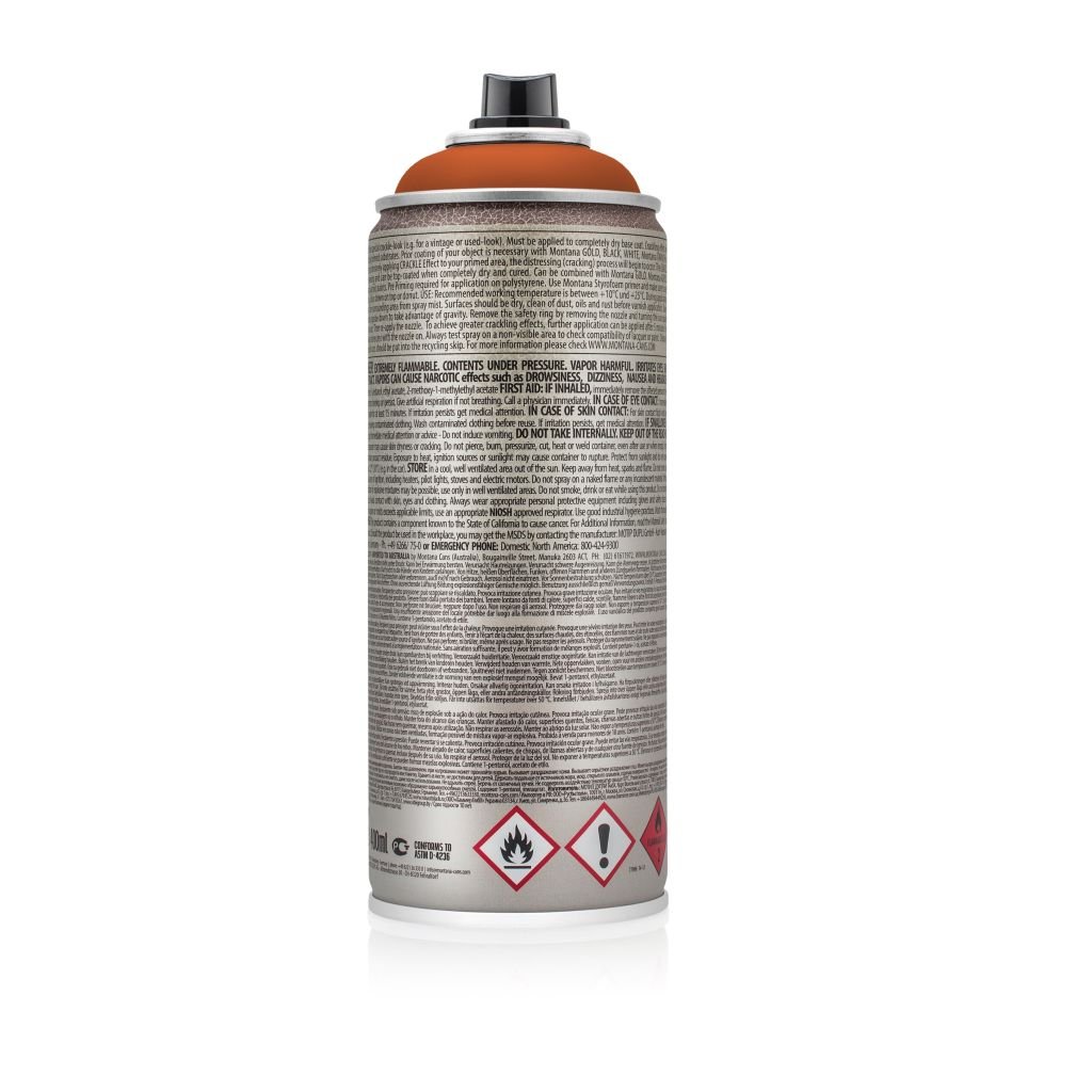 Montana Cans Crackle Effect Spray Paint - 400 ML Can - Copper Brown (EC 8004)