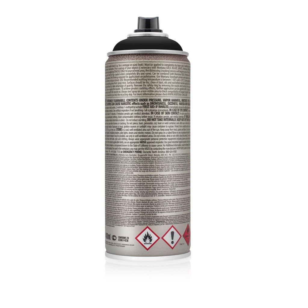 Montana Cans Crackle Effect Spray Paint - 400 ML Can - Traffic Black (EC 9017)