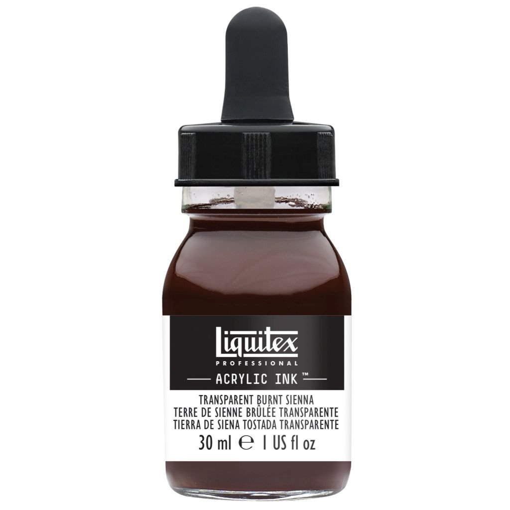 Liquitex Professional Acrylic Ink - Transparent Burnt Sienna (129) - Bottle of 30 ML