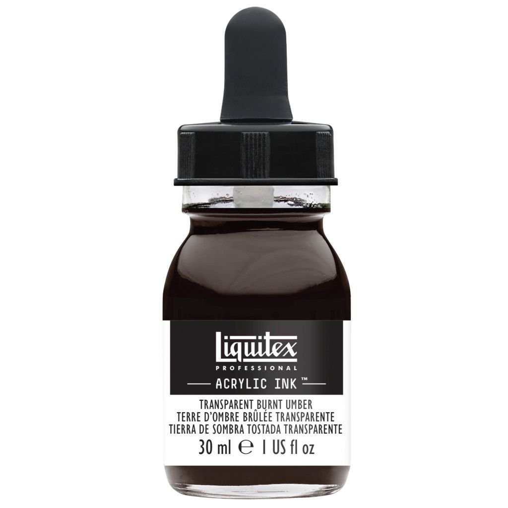 Liquitex Professional Acrylic Ink - Transparent Burnt Umber (130) - Bottle of 30 ML
