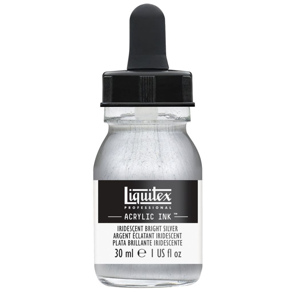 Liquitex Professional Acrylic Ink - Iridescent Bright Silver (236) - Bottle of 30 ML