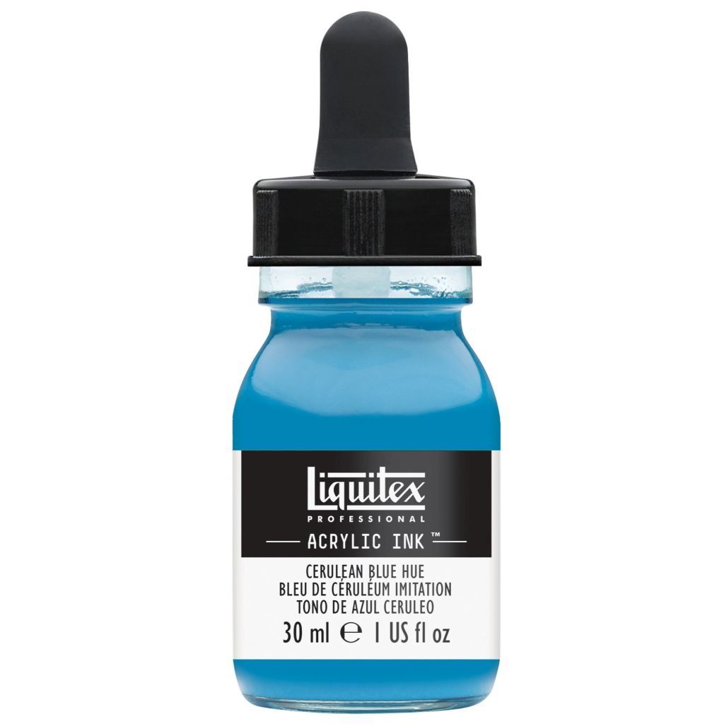 Liquitex Professional Acrylic Ink - Cerulean Blue Hue (470) - Bottle of 30 ML
