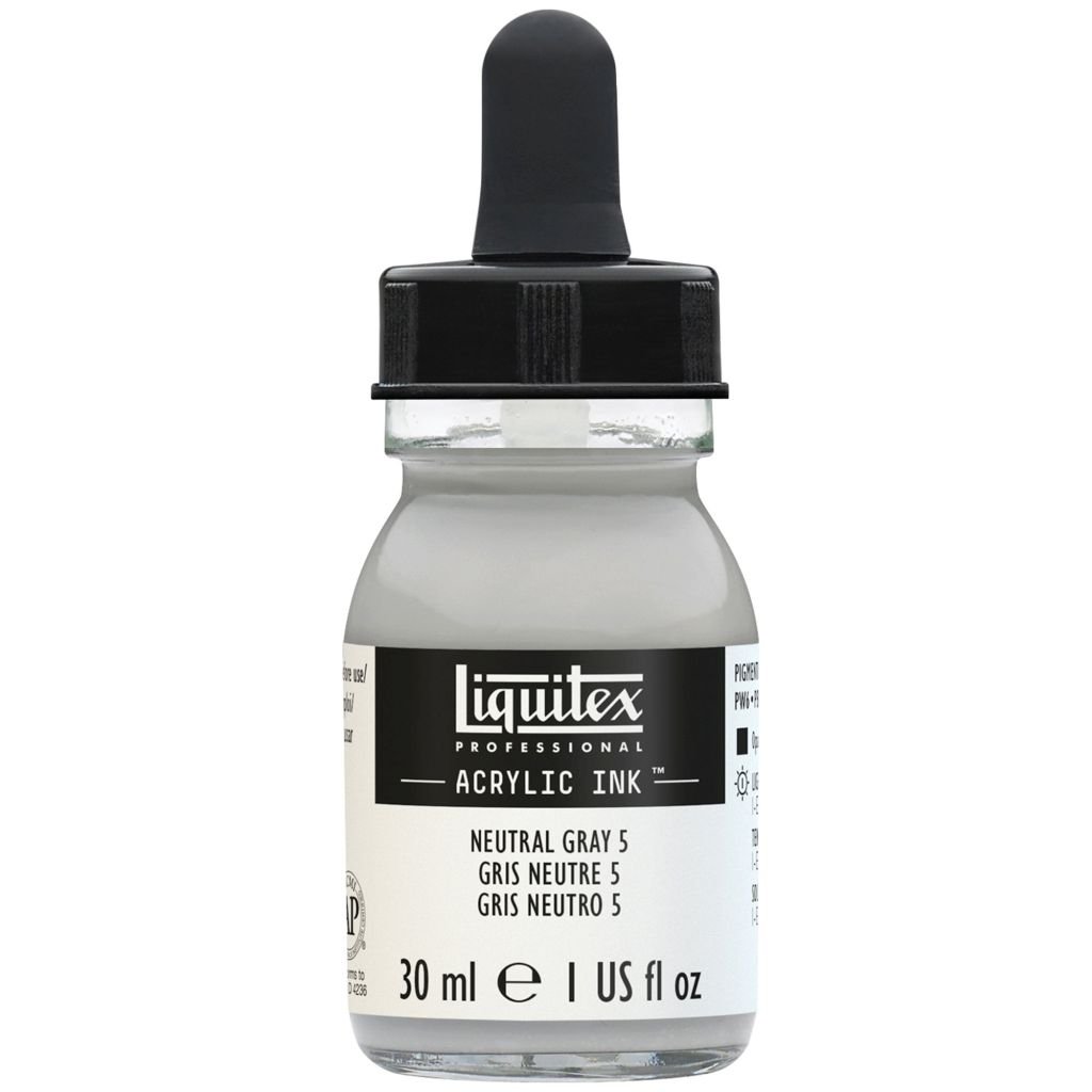Liquitex Professional Acrylic Ink - Neutral Gray 5 (599) - Bottle of 30 ML