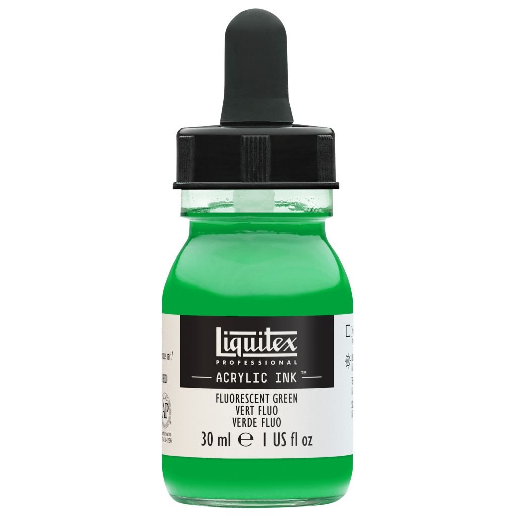 Liquitex Professional Acrylic Ink - Fluorescent Green (985) - Bottle of 30 ML