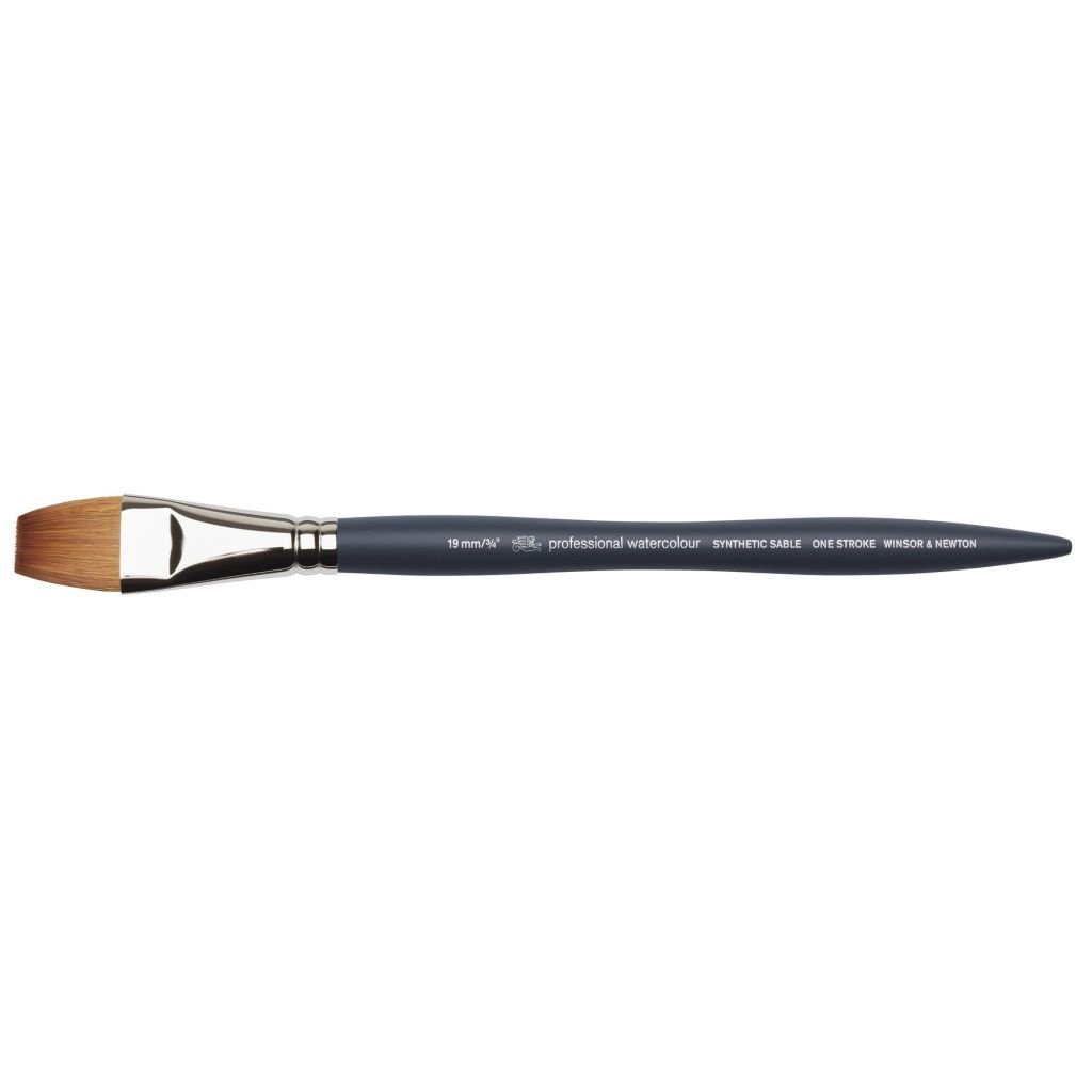 Winsor & Newton Professional Water Colour Synthetic Sable Hair Brush - One Stroke / Wash - Short Handle - Size - 3/4