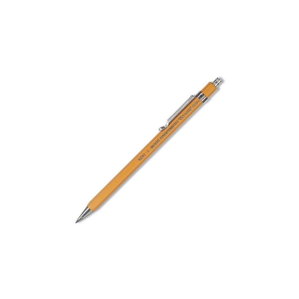 Koh-i-noor 5201 Versatil Mechanical Clutch Pencil / Leadholder - 2 MM - Yellow Metal Body with Clip