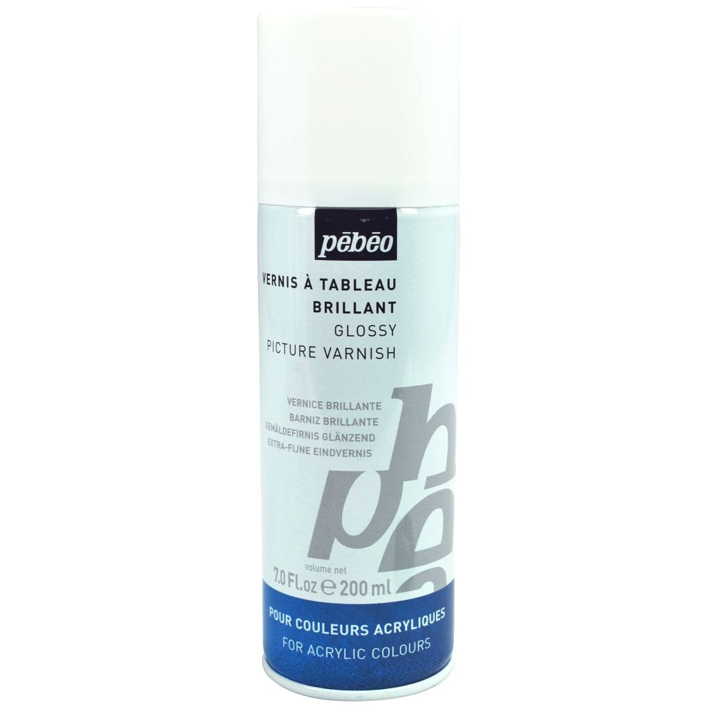 Pebeo Extra Fine Artist Acrylics Auxiliaries - Solvent Based Gloss Varnish for Acrylic Colours - 200 ml spray