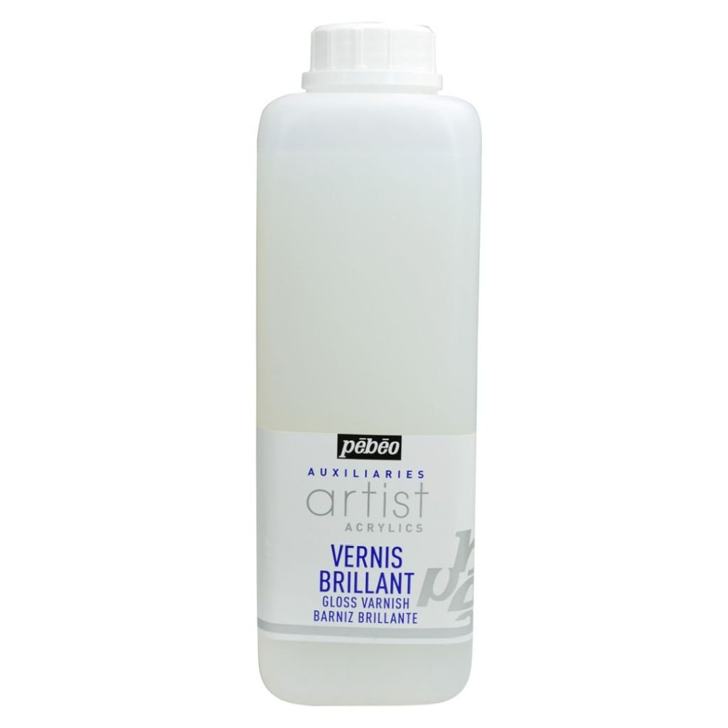 Pebeo Extra Fine Artist Acrylics Auxiliaries - Gloss Varnish - 1000 ml bottle