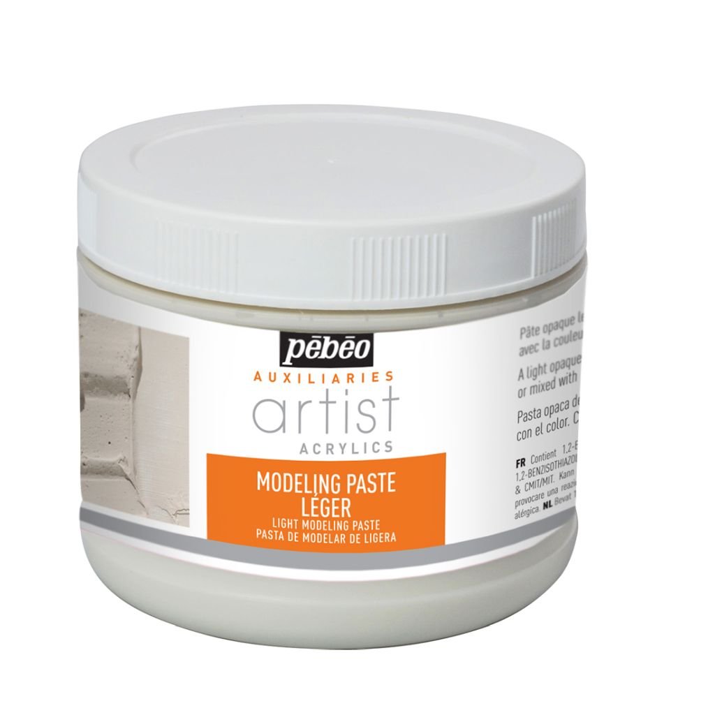 Pebeo Extra Fine Artist Acrylics Auxiliaries -  Light Modeling Paste - 500 ml jar