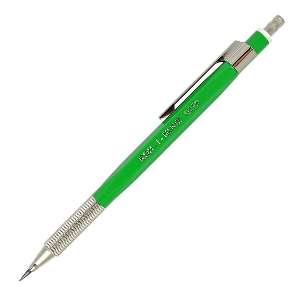 Koh-i-noor 5219 Mechanical Clutch Pencil / Leadholder - 2 MM - Green Plastic Body