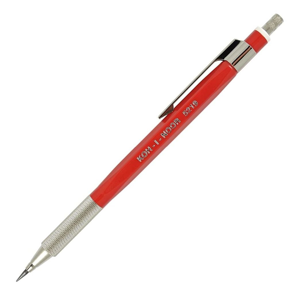 Koh-i-noor 5219 Mechanical Clutch Pencil / Leadholder - 2 MM - Red Plastic Body