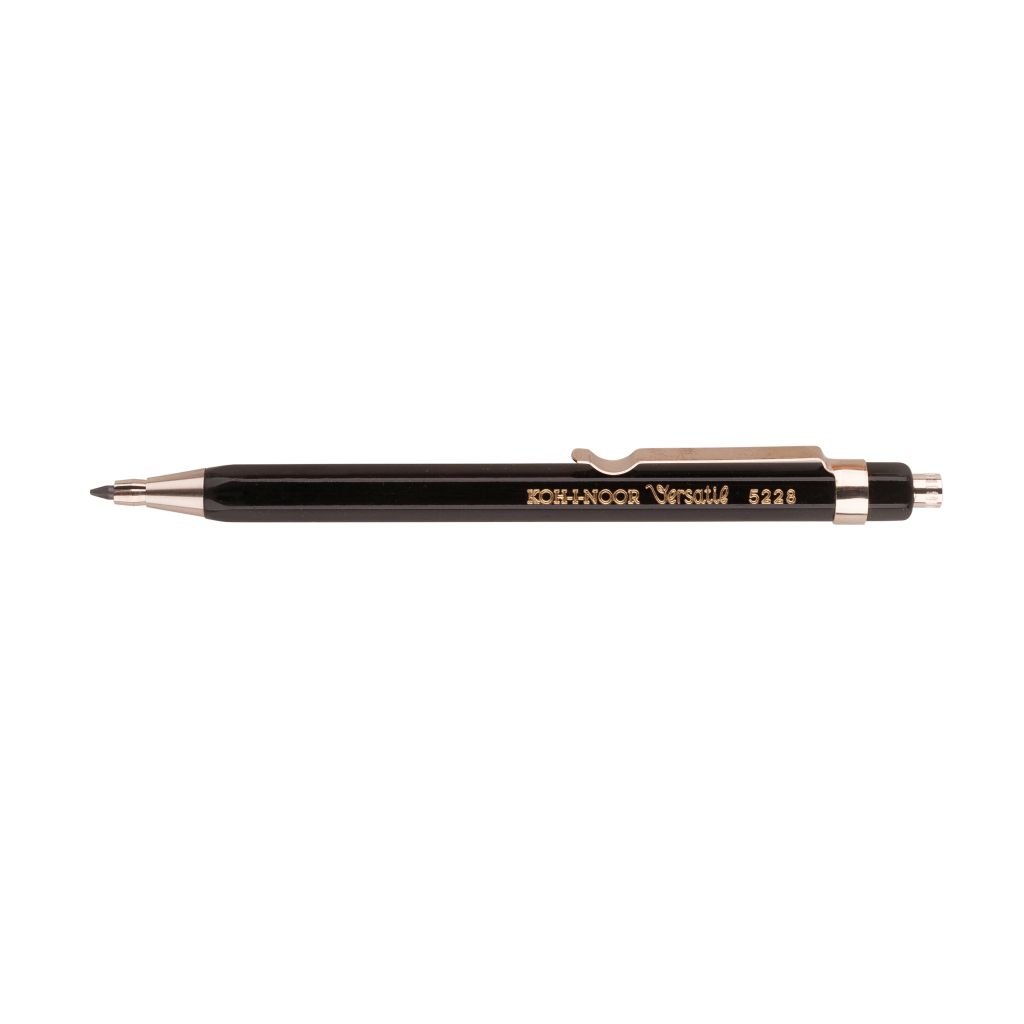Koh-i-noor 5228 Versatil Short Mechanical Clutch Pencil / Leadholder - 2 MM - Black Metal Body with Clip