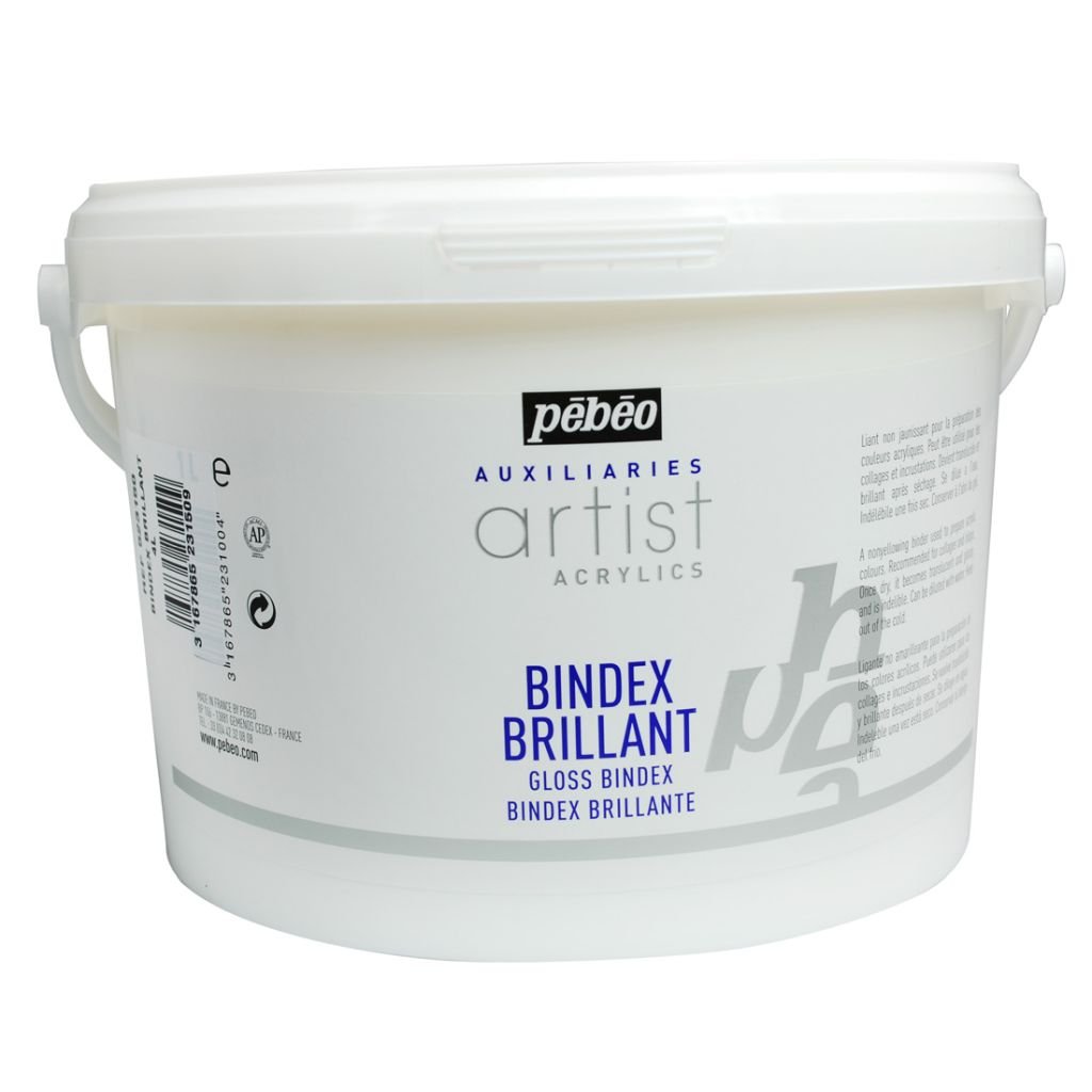 Pebeo Extra Fine Artist Acrylics Auxiliaries - Gloss Bindex - 4000 ml bucket